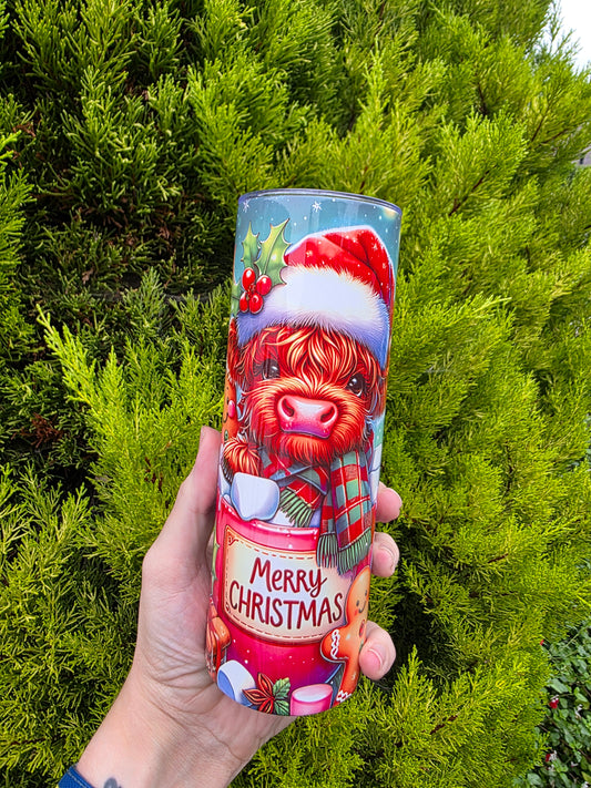 Christmas Highland Coo Tumbler